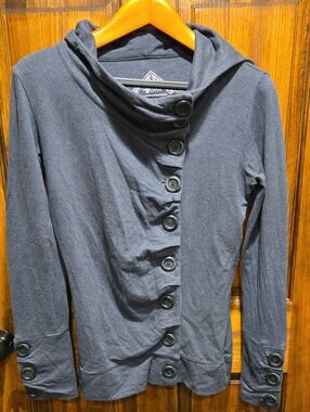 Nomad Charcoal Asymmetrical Button Hoodie